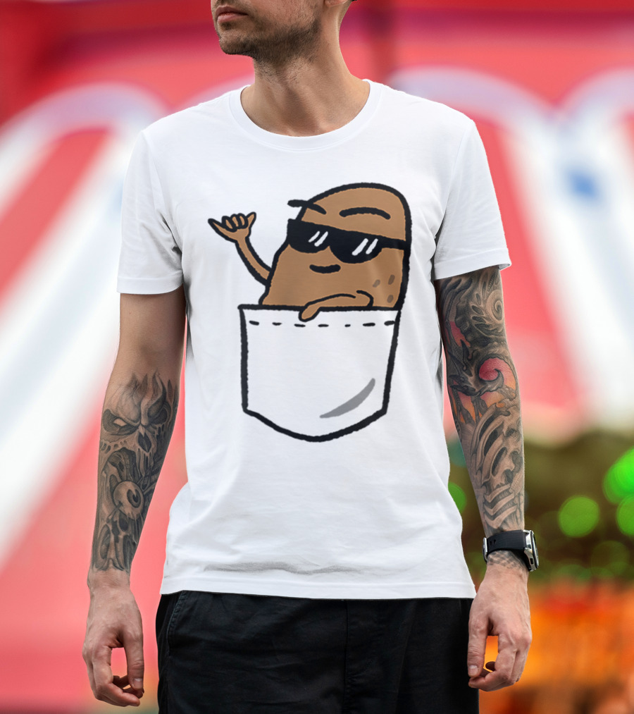 Awesome Hang Loose Potato Shaka In Pocket T-Shirt
