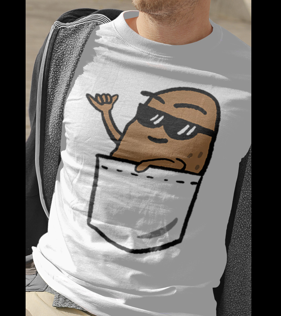 Awesome Hang Loose Potato Shaka In Pocket T-Shirt