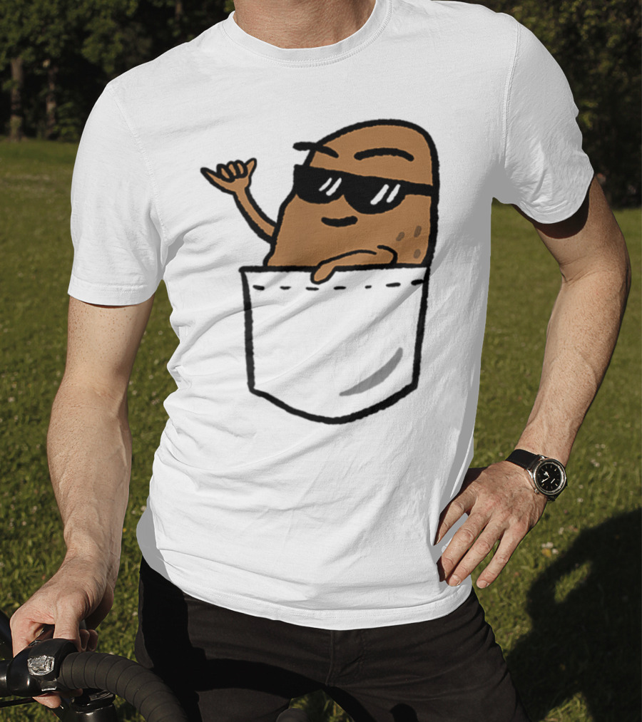 Awesome Hang Loose Potato Shaka In Pocket T-Shirt