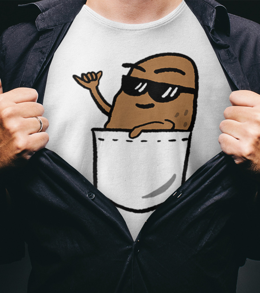 Awesome Hang Loose Potato Shaka In Pocket T-Shirt