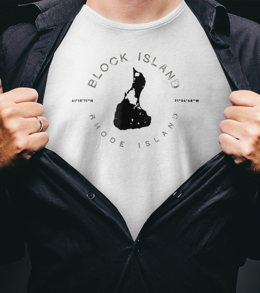 Block Island Rhode Island 41°10'11N 71°34'48W T-Shirt