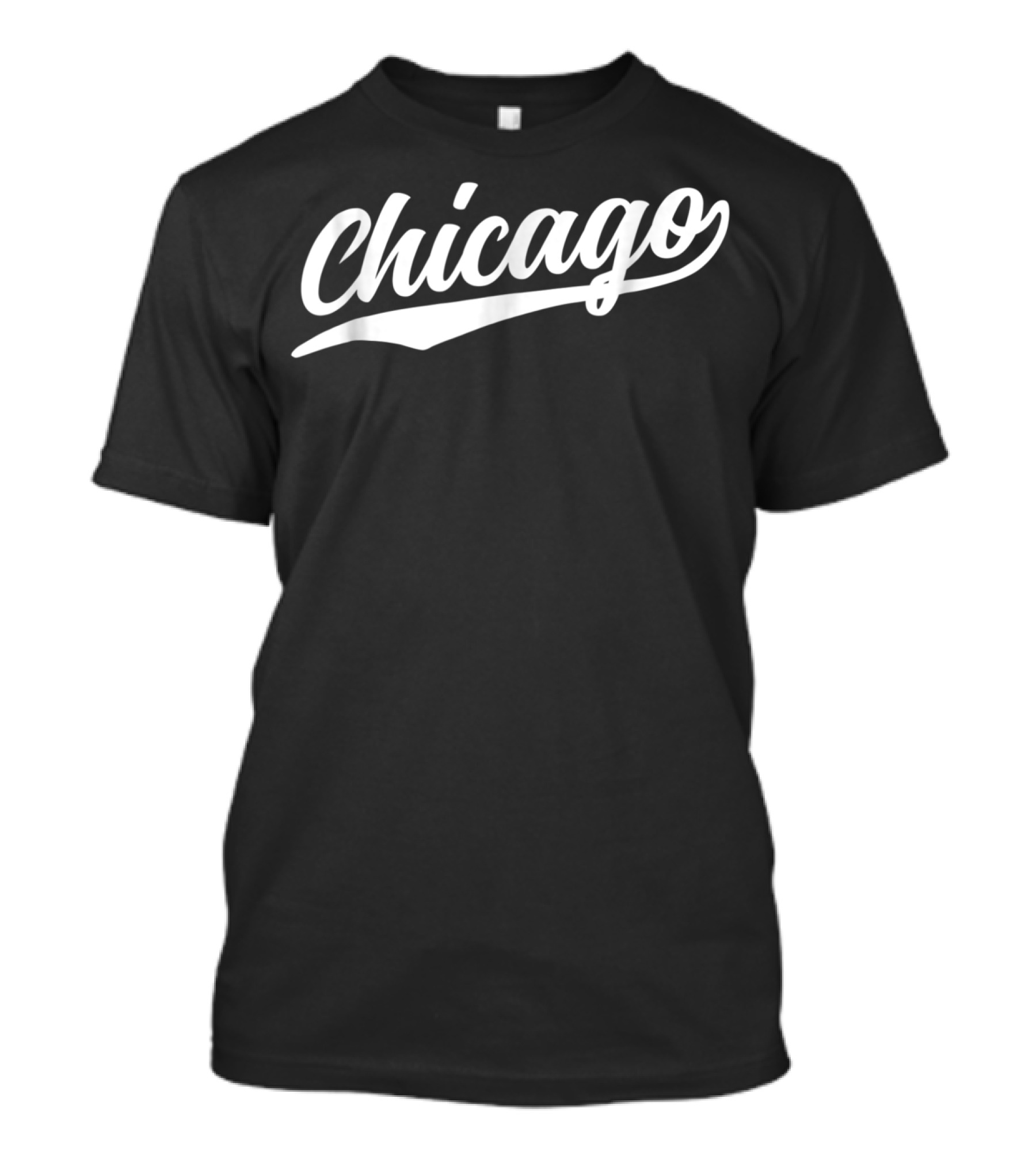 Chicago Illinois Cool NY 1970s Classic Script Text Dark T-Shirt