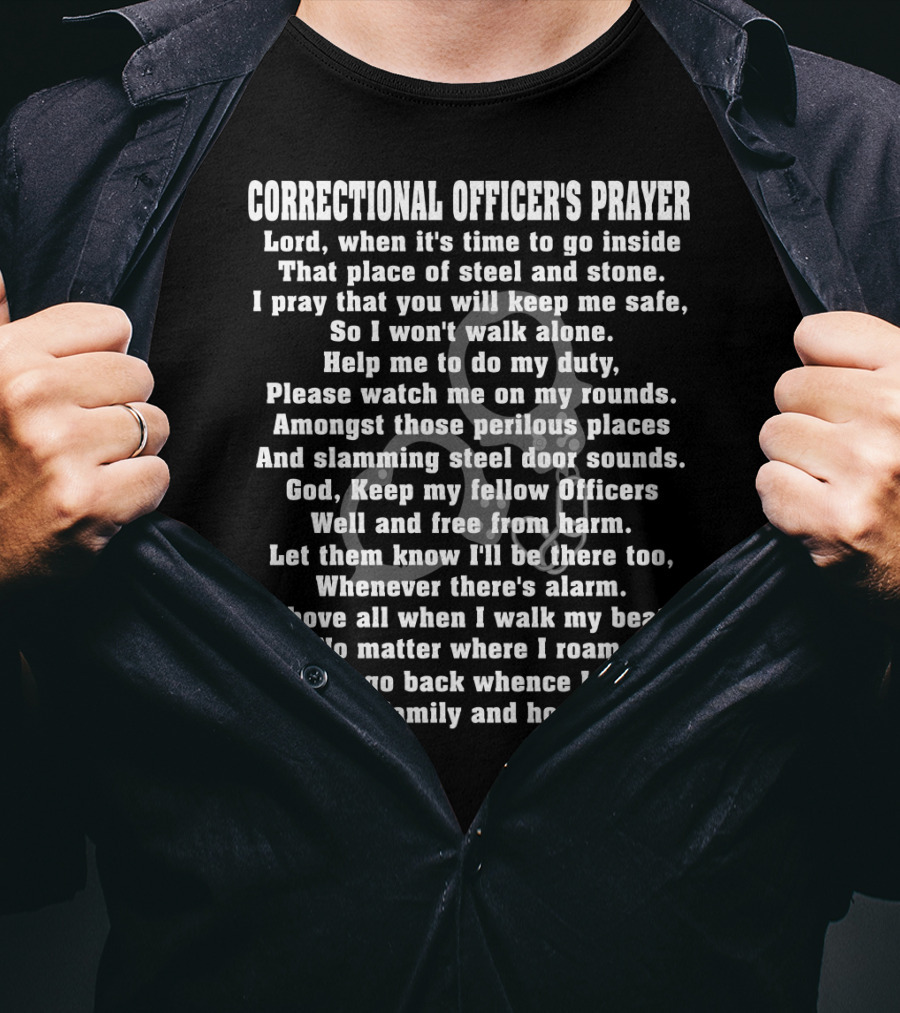 Correctional Officer's Prayer Steel Stone Duty Rounds Family Home T-Shirt