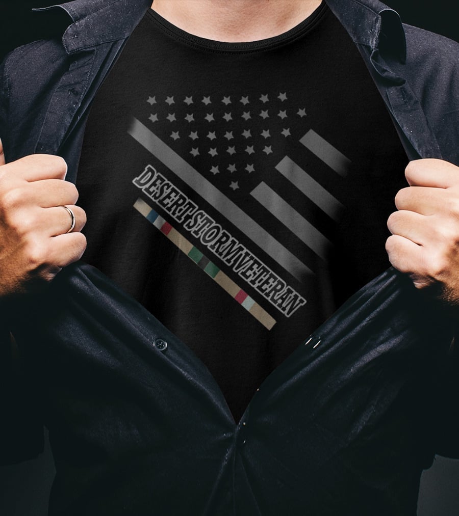 Desert Storm Veteran American Flag And Service T-Shirt