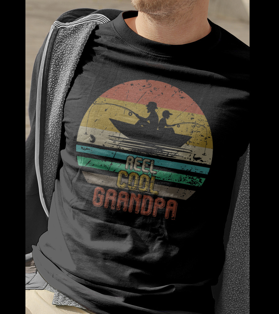 Reel Cool Grandpa Vintage Fishing Grandpa T-Shirt