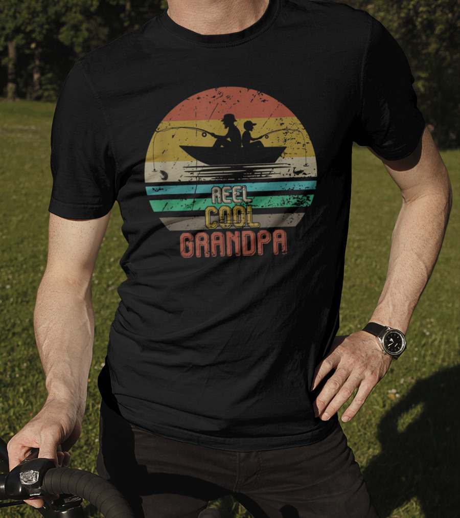 Reel Cool Grandpa Vintage Fishing Grandpa T-Shirt