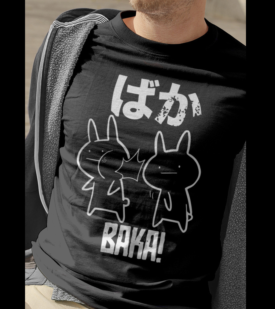 Baka Cute Anime Manga Japanese Word Funny Comic Style Characters T-Shirt