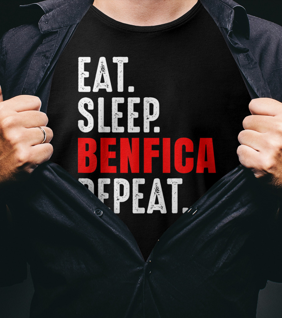 Eat Sleep BENFICA Repeat Soccer Football Fans Portugal T-Shirt