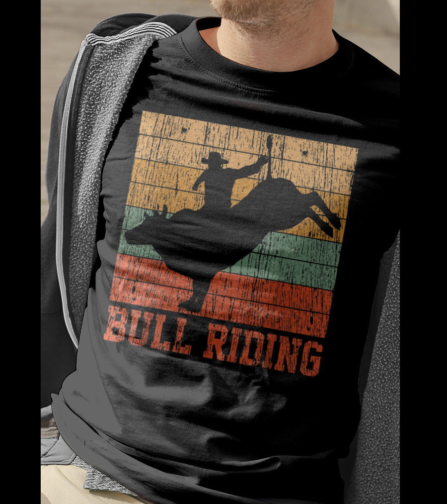 Bull Riding Vintage Rodeo Western Country Retro Cowboy T-Shirt