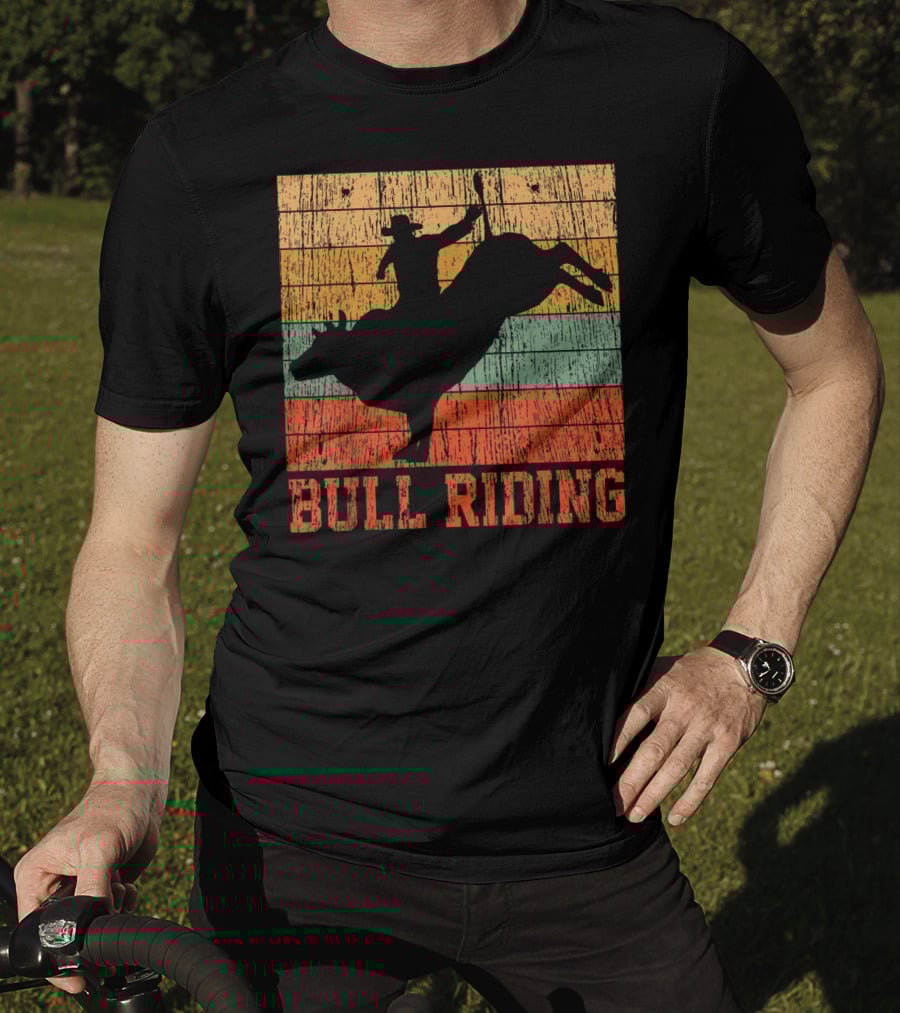 Bull Riding Vintage Rodeo Western Country Retro Cowboy T-Shirt