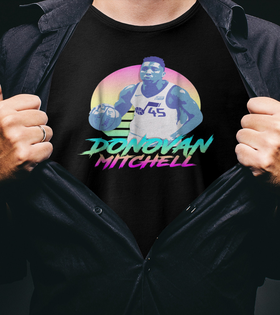 Donovan Mitchell Retro Jazz 45 Aesthetic T-Shirt