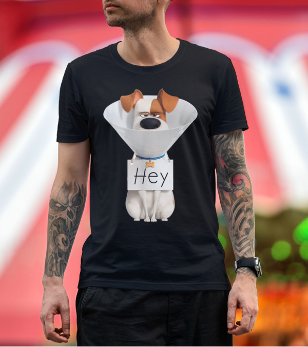Premium T-Shirt: Hey Max Dog Cone Humor T-Shirt Hey Max Dog Cone Humor T-Shirt
