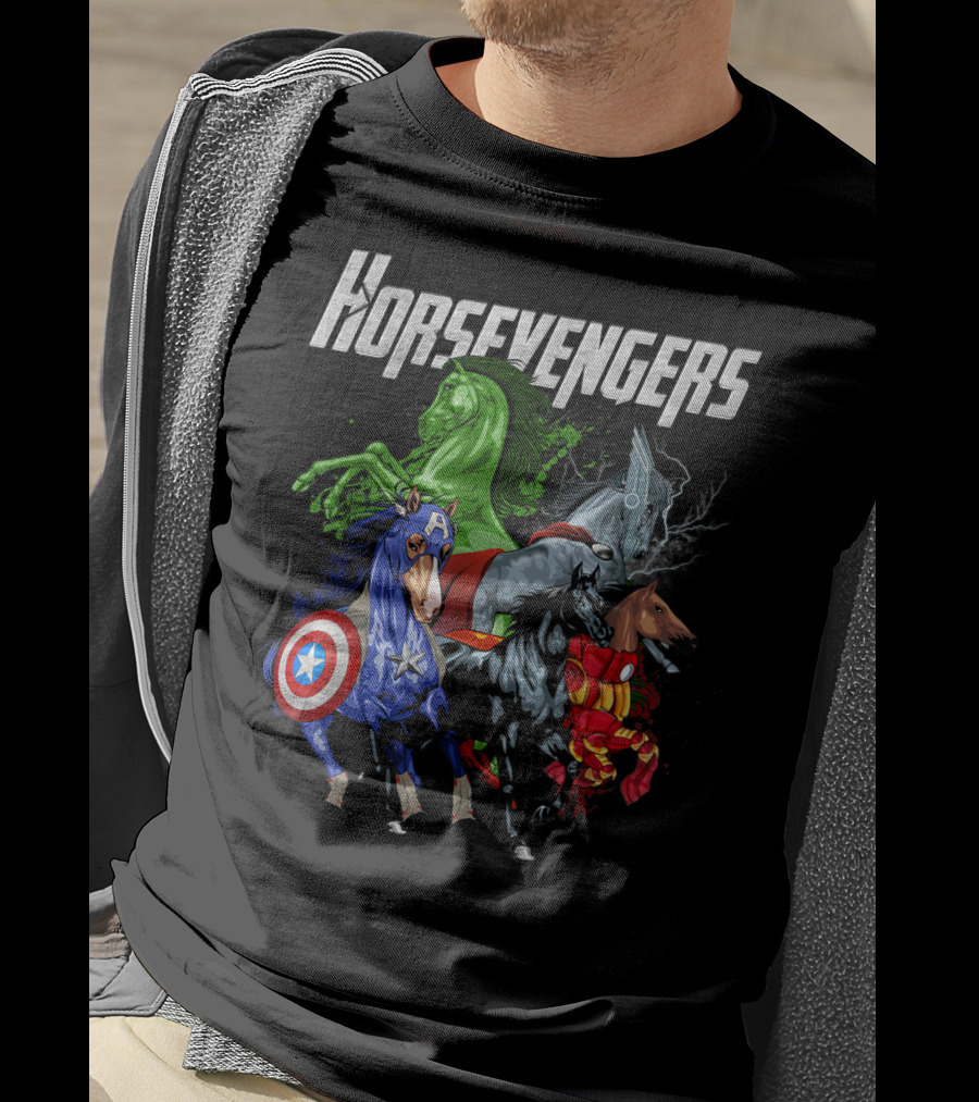 Horsevengers Funny Horse Superhero Parody Quintet T-Shirt