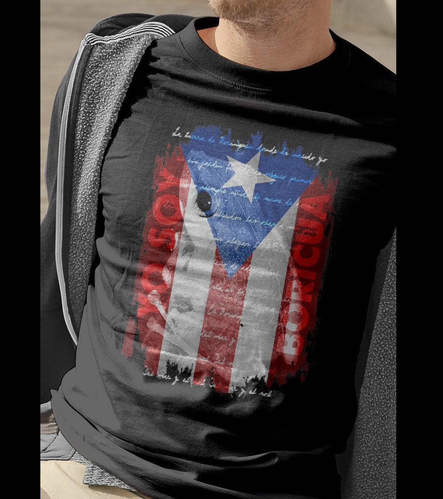 Coqui Yo Soy Boricua Puerto Rico Flag Text T-Shirt