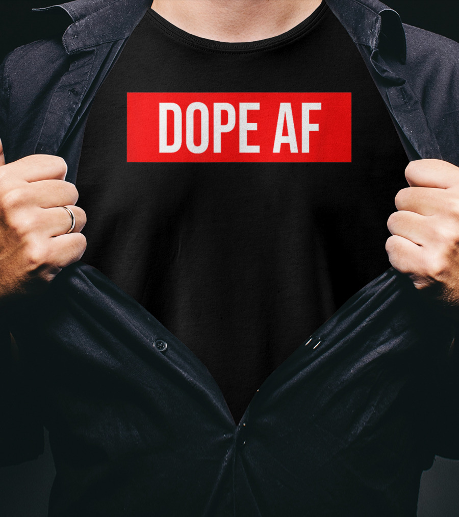 Dope AF Bold Red Rectangle T-Shirt