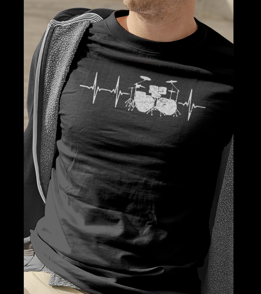 Heartbeat Drums Rock Music Lover Band T-Shirt