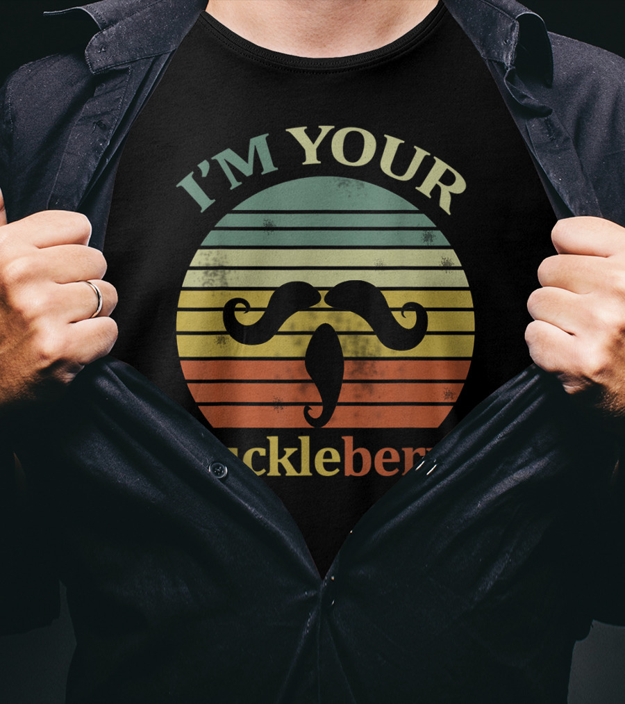 I'm Your Huckleberry Vintage Cowboy Mustache Retro Sunset T-Shirt