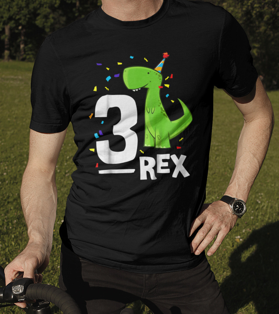 3 Rex Kids Threerex Birthday Party Dinosaur T-Shirt