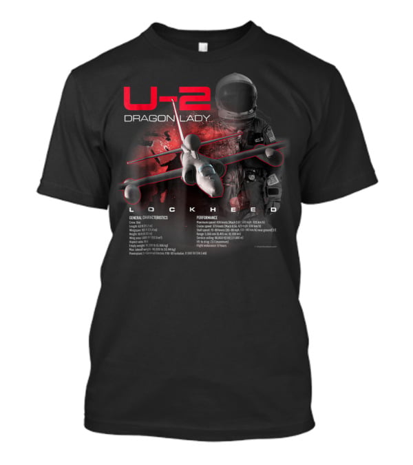 U-2 Dragon Lady Lockheed Spy Plane Pilot And Aircraft Performance Data T-Shirt