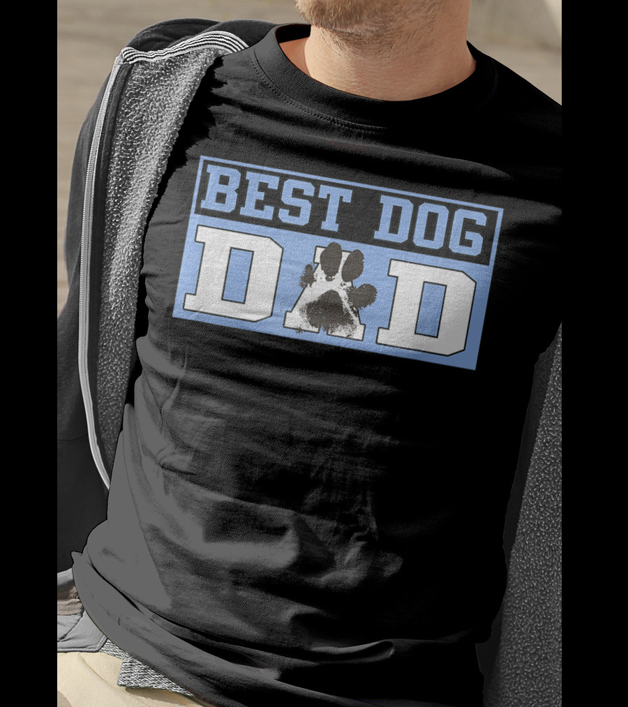 BEST DOG DAD Paw Prints T-Shirt