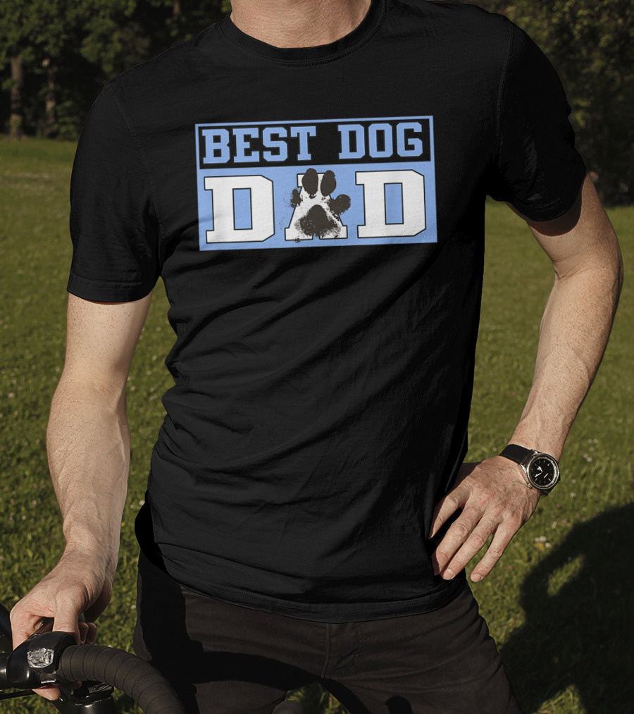 BEST DOG DAD Paw Prints T-Shirt