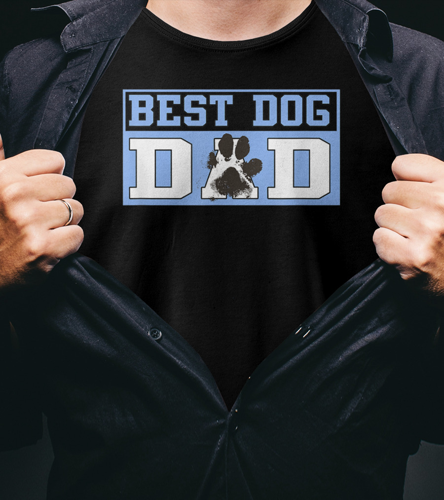 BEST DOG DAD Paw Prints T-Shirt