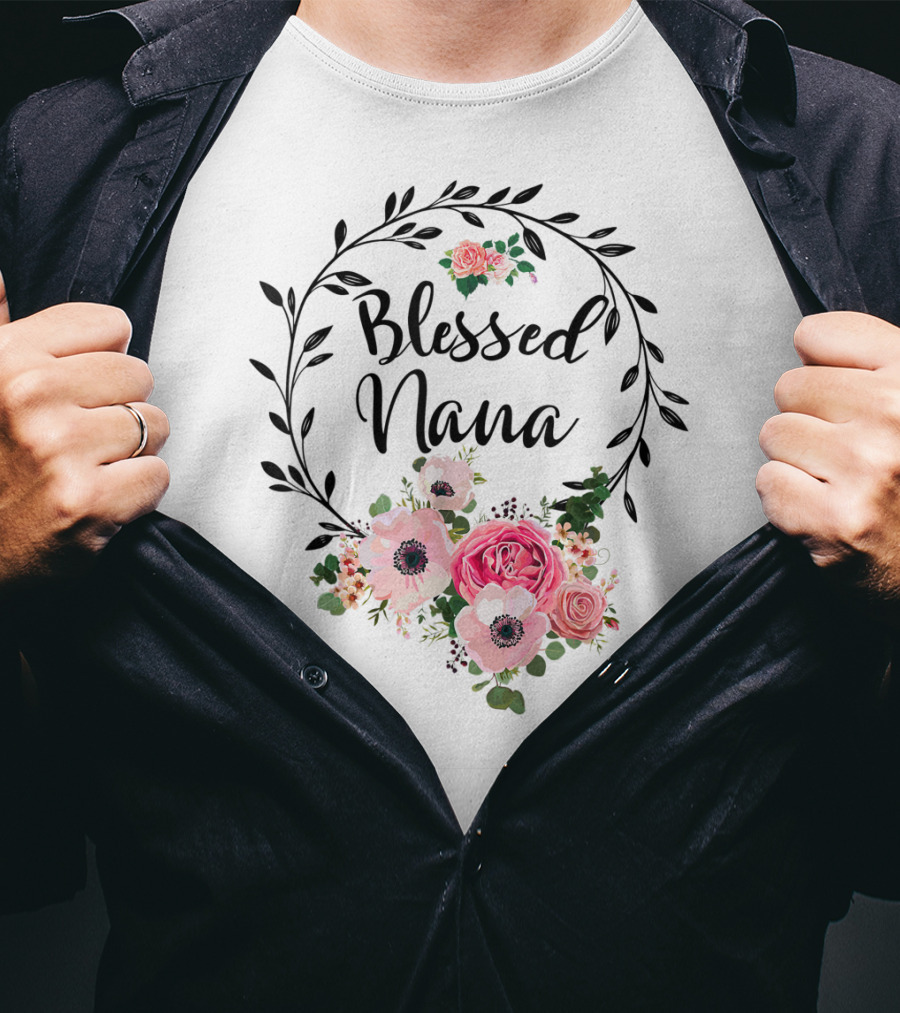 Blessed Nana Mother's Day Floral T-Shirt