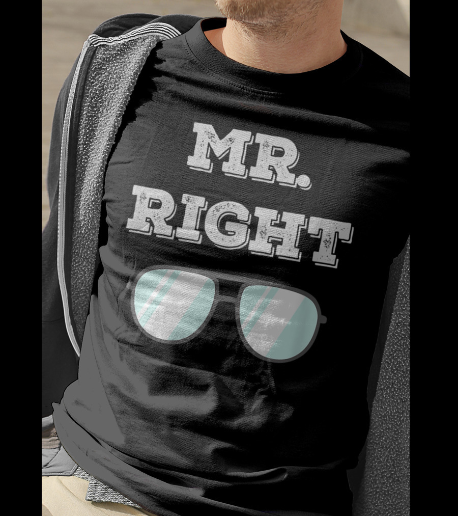 Mr Right Summer Couple Fashion Sunglasses Top T-Shirt