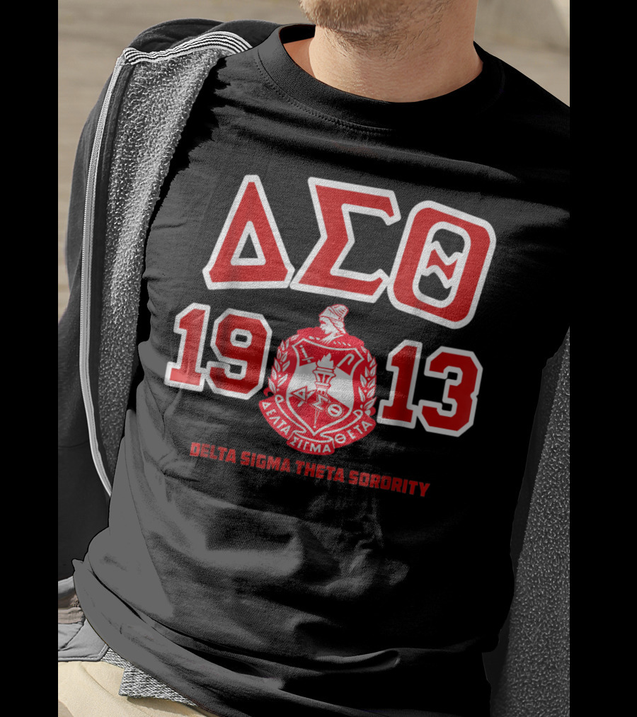 Delta Sigma Theta Sorority 1913 Greek Letters And Crest T-Shirt