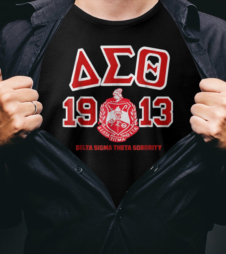 Delta Sigma Theta Sorority 1913 Greek Letters And Crest T-Shirt