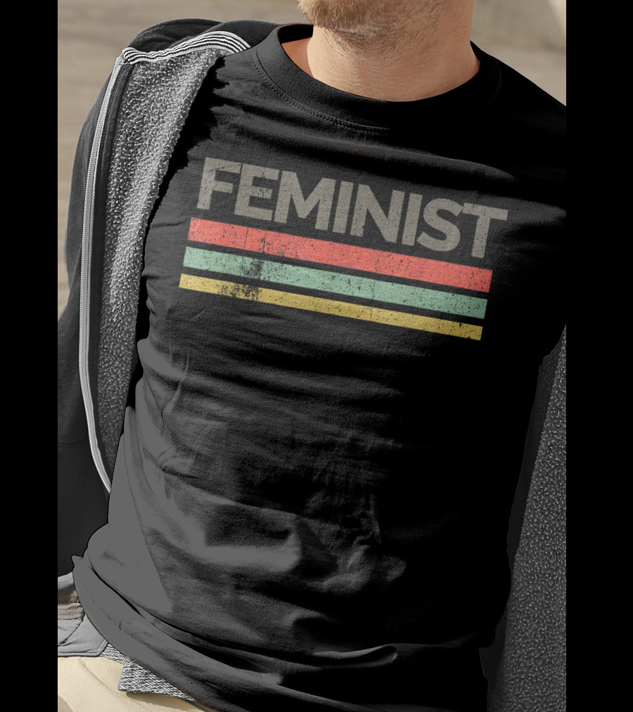 Feminist Retro Vintage Awesome Feminism Rights Stripes T-Shirt