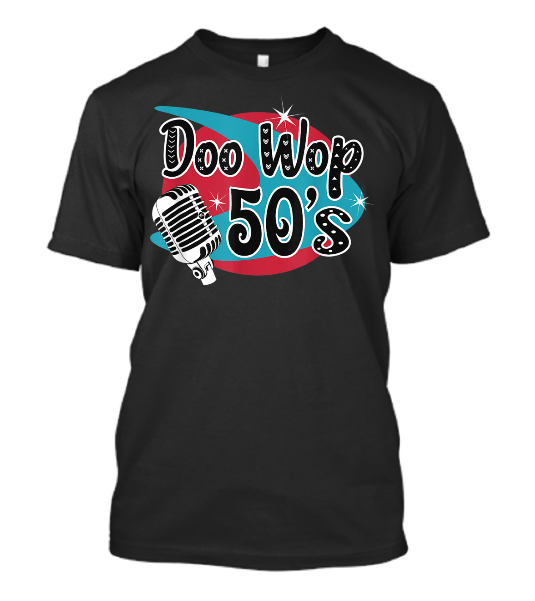 Doo Wop 50's Retro Microphone Sock Hop Rockabilly T-Shirt