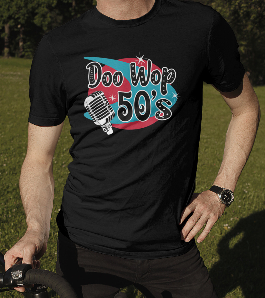 Doo Wop 50's Retro Microphone Sock Hop Rockabilly T-Shirt