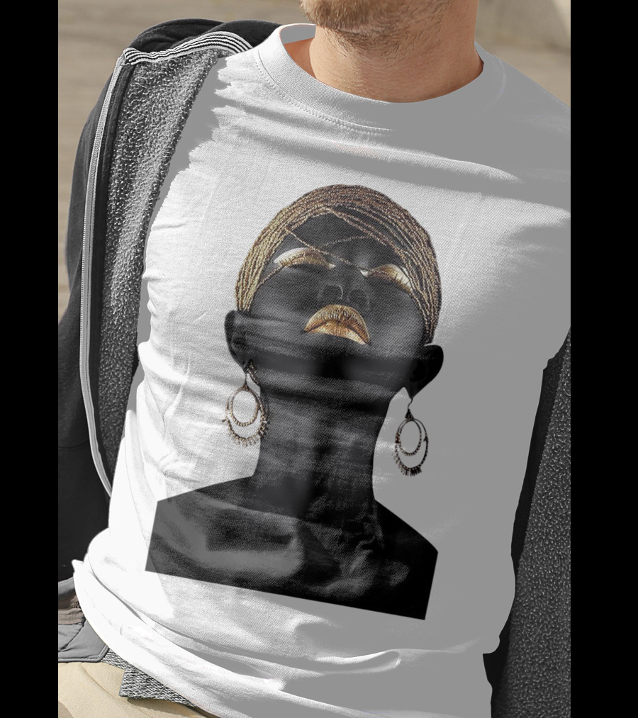 Afrocentric Midnight Queen Regal Gold Embellishments T-Shirt