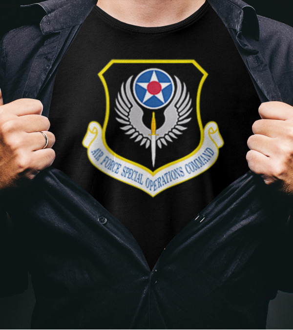 Air Force Special Operations Command AFSOC Wings And Sword Emblem T-Shirt