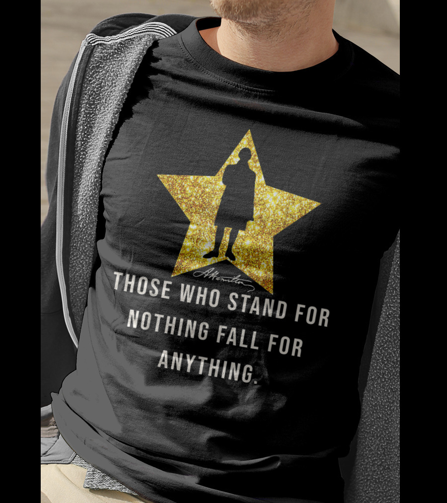 Alexander Hamilton Signature Silhouette Gold Star Quote History T-Shirt