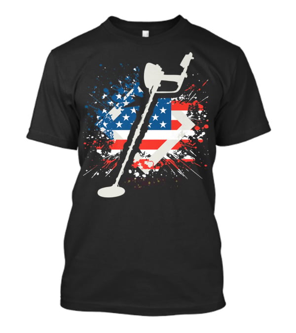 American Pride Patriotic Flag Metal Detector T-Shirt