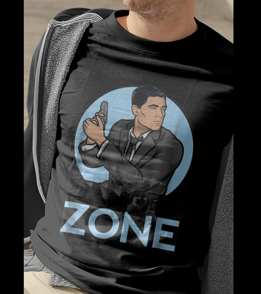 Archer Something Something Danger Zone Agent With Gun T-Shirt