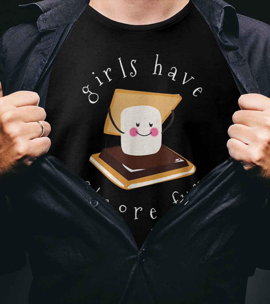 Girls Have S'more Fun Funny Camping Marshmallow Chocolate Graham Cracker T-Shirt