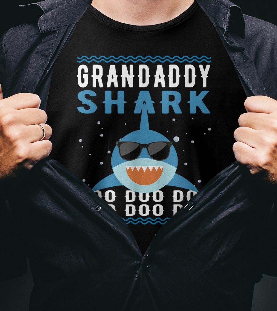 Grandaddy Shark Doo Doo Doo Sunglasses Funny Baby Mommy Kids Video T-Shirt