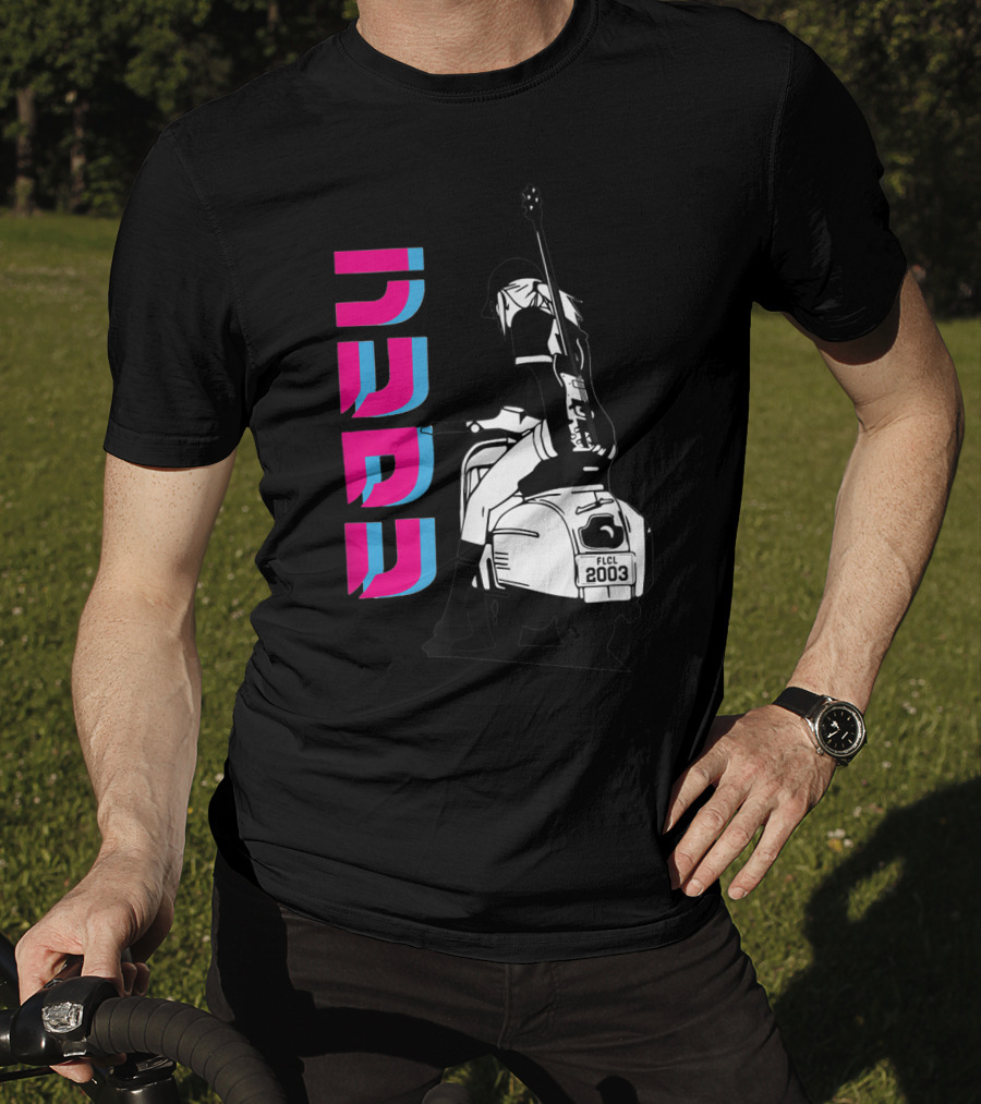 FLCL Fooly Cooly Vespa Rider With Guitar 2003 T-Shirt