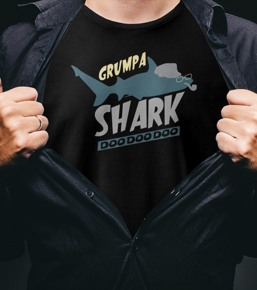 Grumpa Shark Doo Doo Doo Funny Grandpa T-Shirt