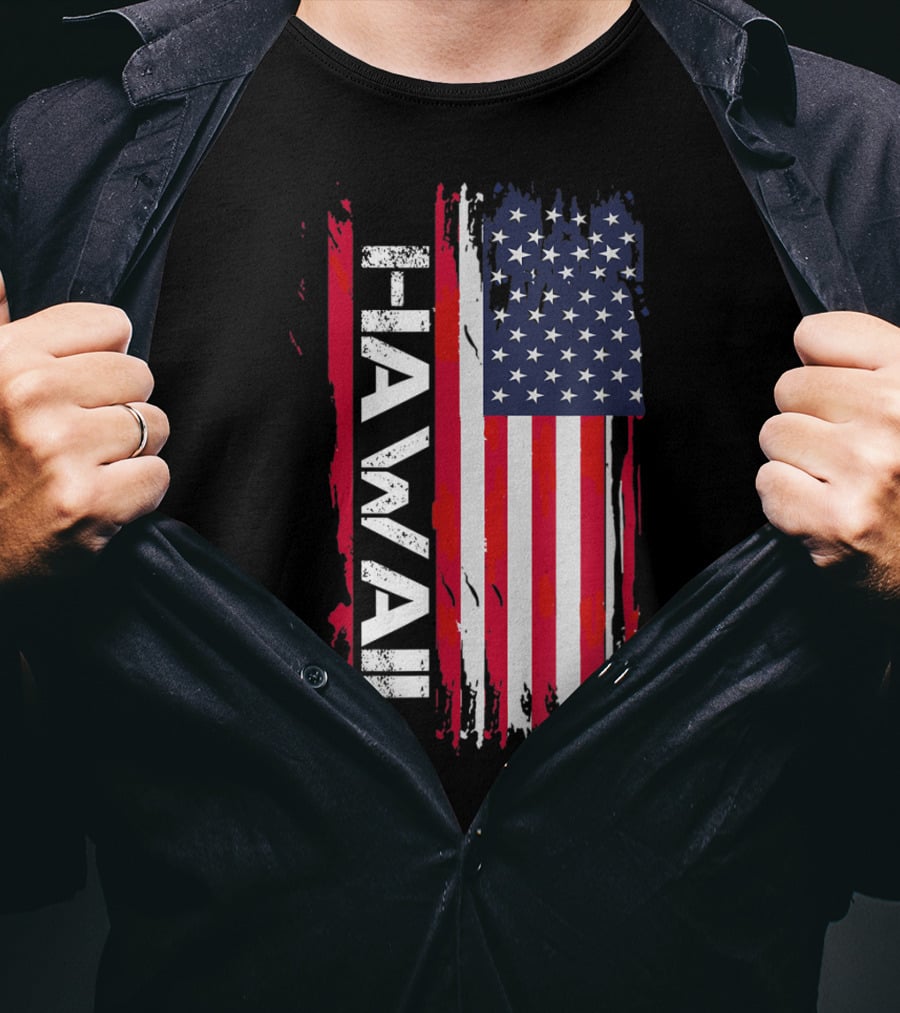 Hawaii USA Flag Vertical Stripes T-Shirt