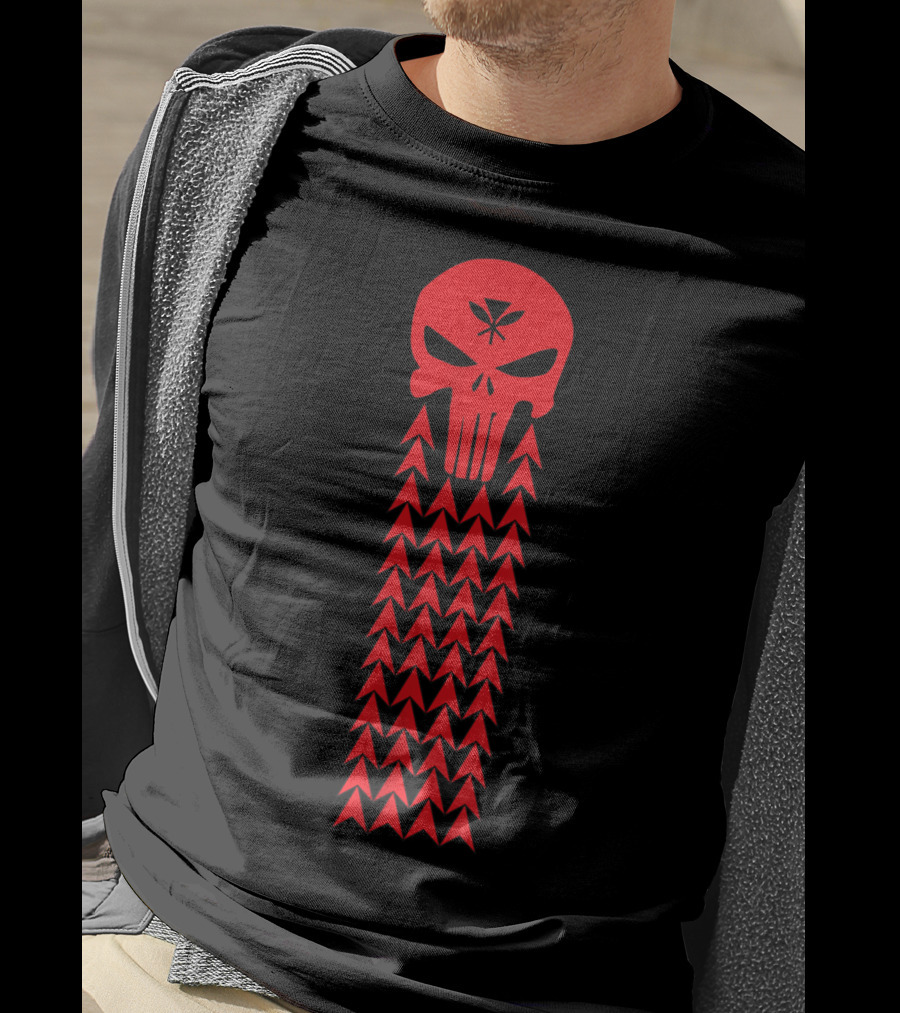 Hawaiian Islands Tribal Hawaii Punisher Skullái T-Shirt