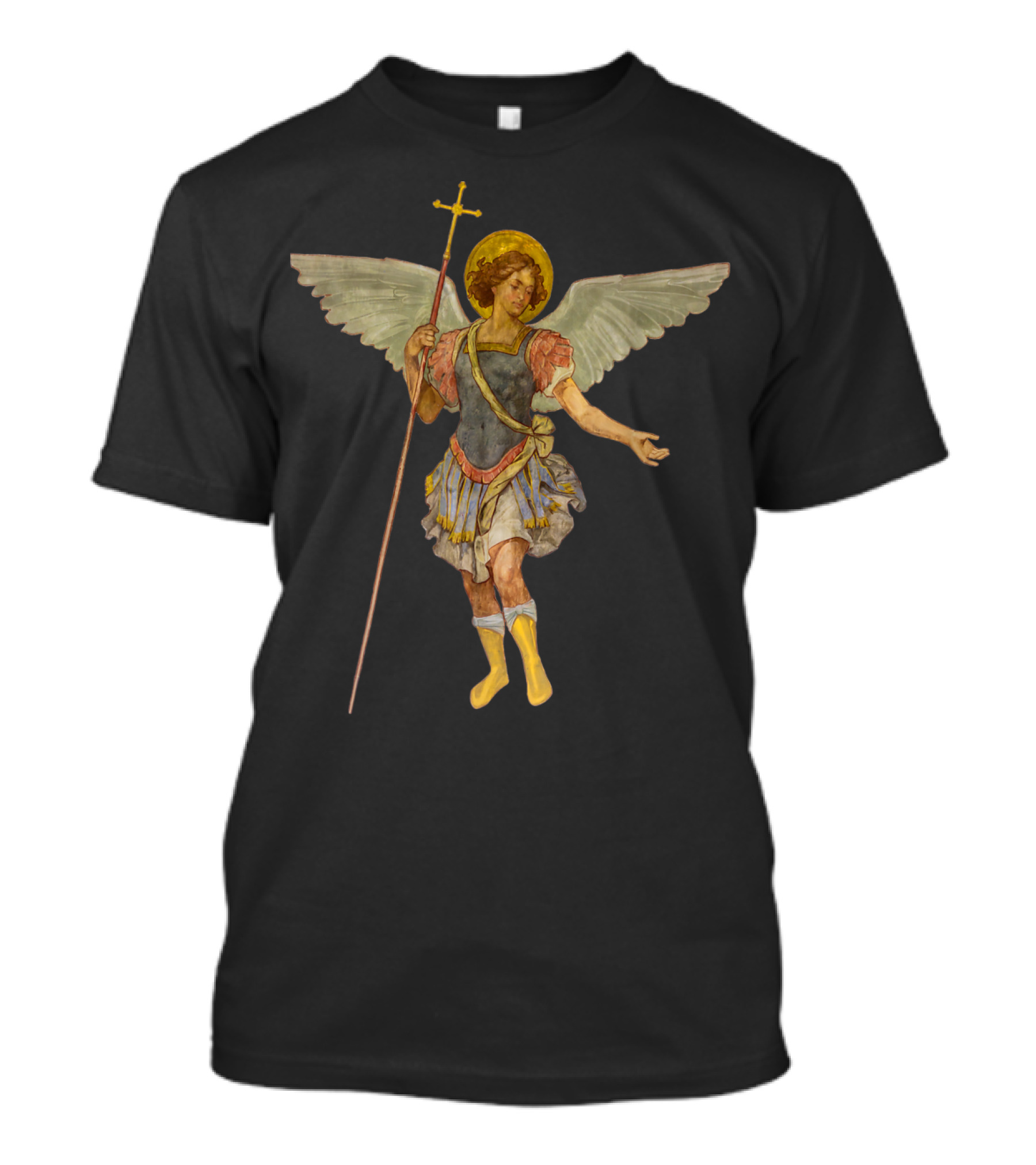 Beautiful Guardian Angel St Michael With Wings And Halo Protection T-Shirt