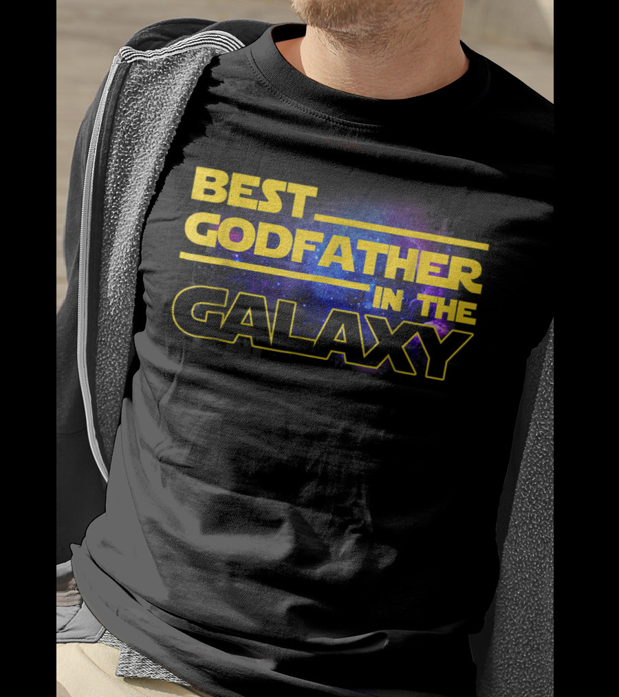 Best Godfather In The Galaxy Star Wars Inspired Text T-Shirt