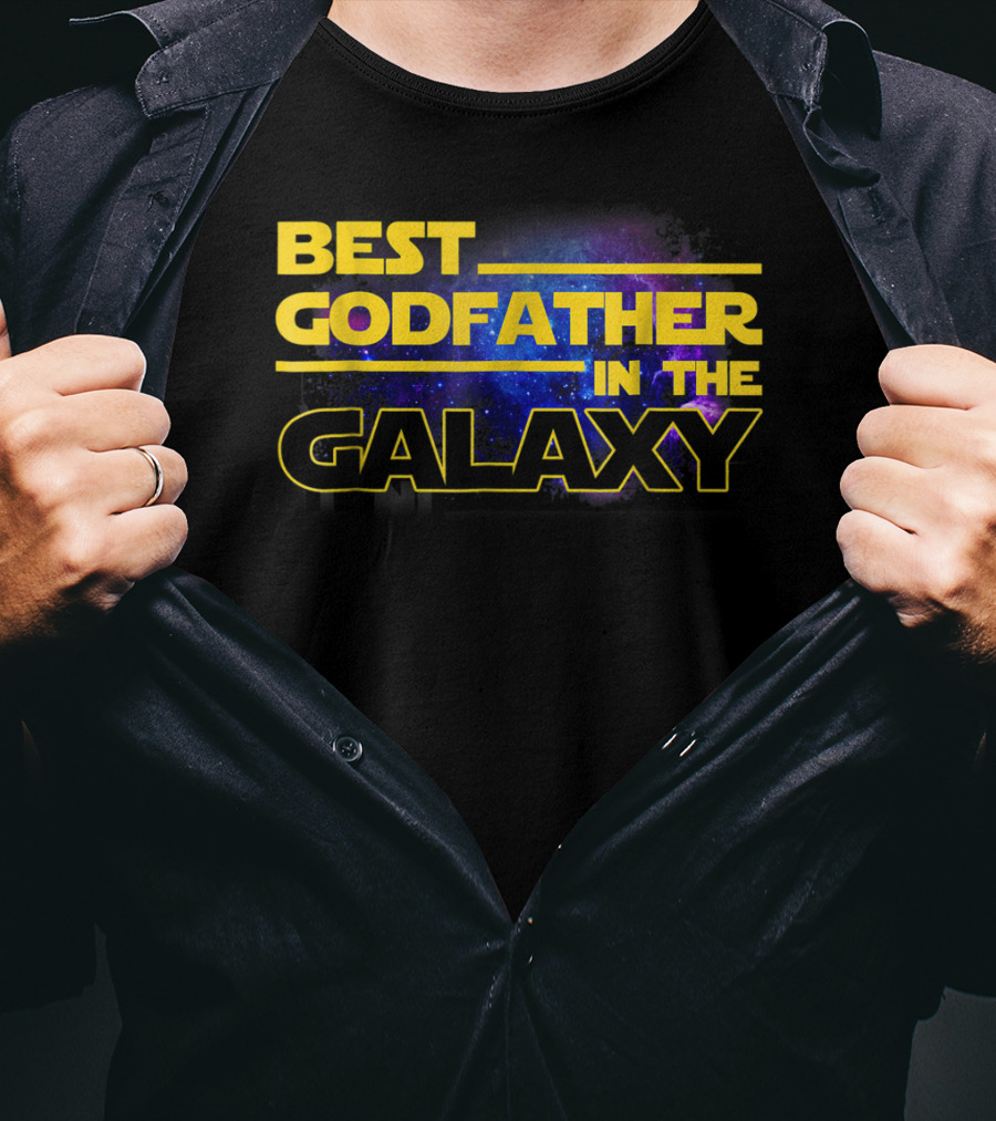 Best Godfather In The Galaxy Star Wars Inspired Text T-Shirt