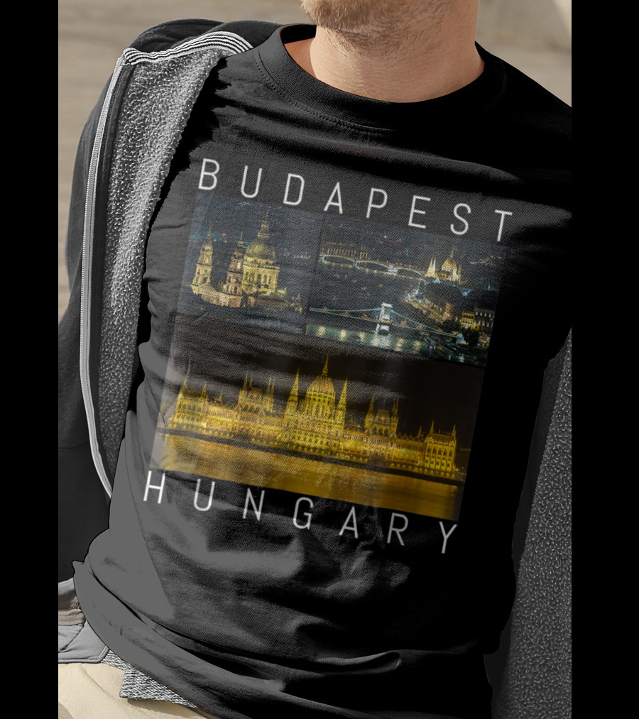 Budapest Hungary Nighttime Landmarks Photography Gallery T-Shirt
