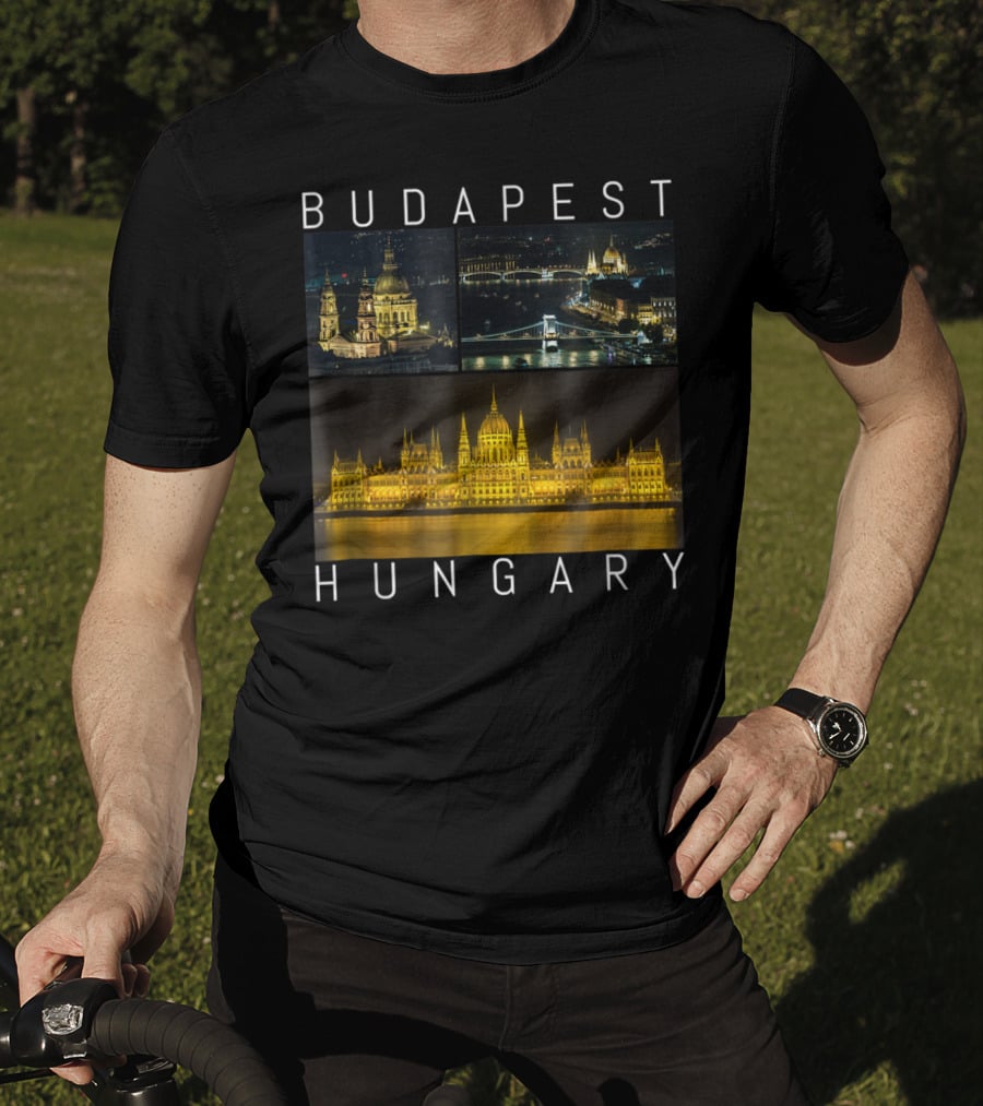 Budapest Hungary Nighttime Landmarks Photography Gallery T-Shirt