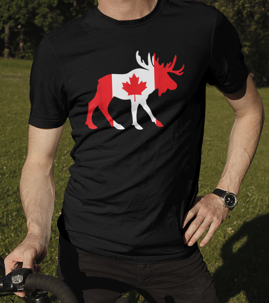 Canada Moose Flag Maple Leaf T-Shirt
